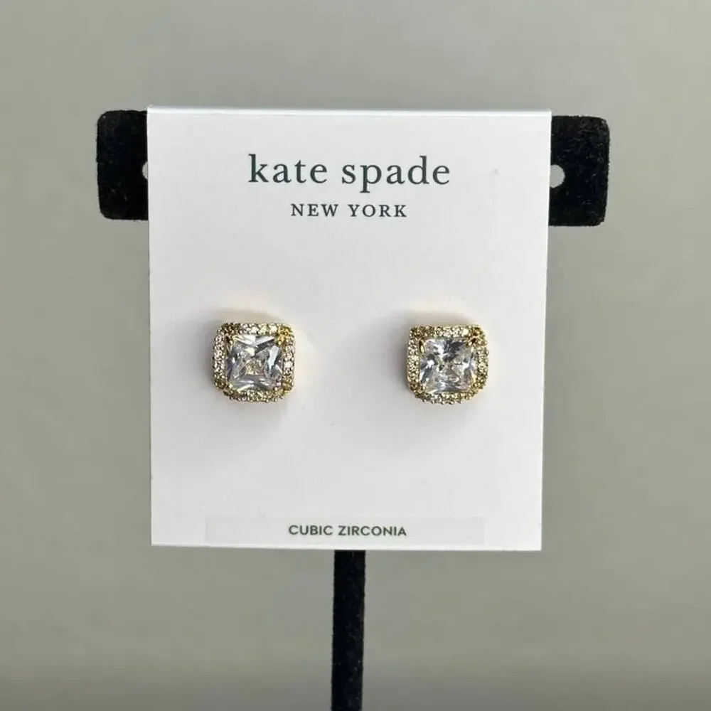 Kate Spade New York That Sparkle Princess Cut Large Studs Earrings